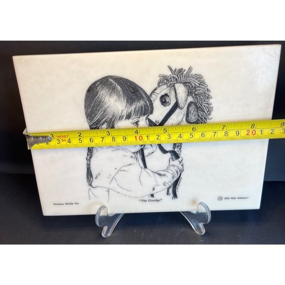 Vintage Montana Marble Inc Etched Kim Reinmuth The Gossip Plaque Wall Hanging - Picture 5 of 7